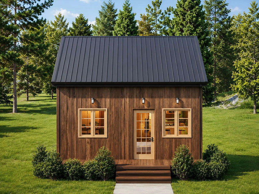 20x20 tiny house plan, 400 sq ft ADU