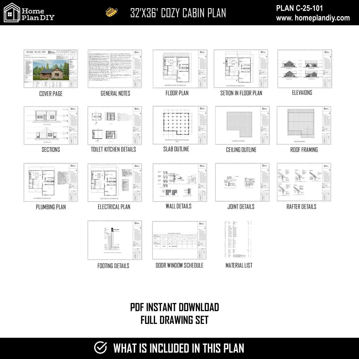 2 bedroom 2 bathroom cozy cabin house plan with porch