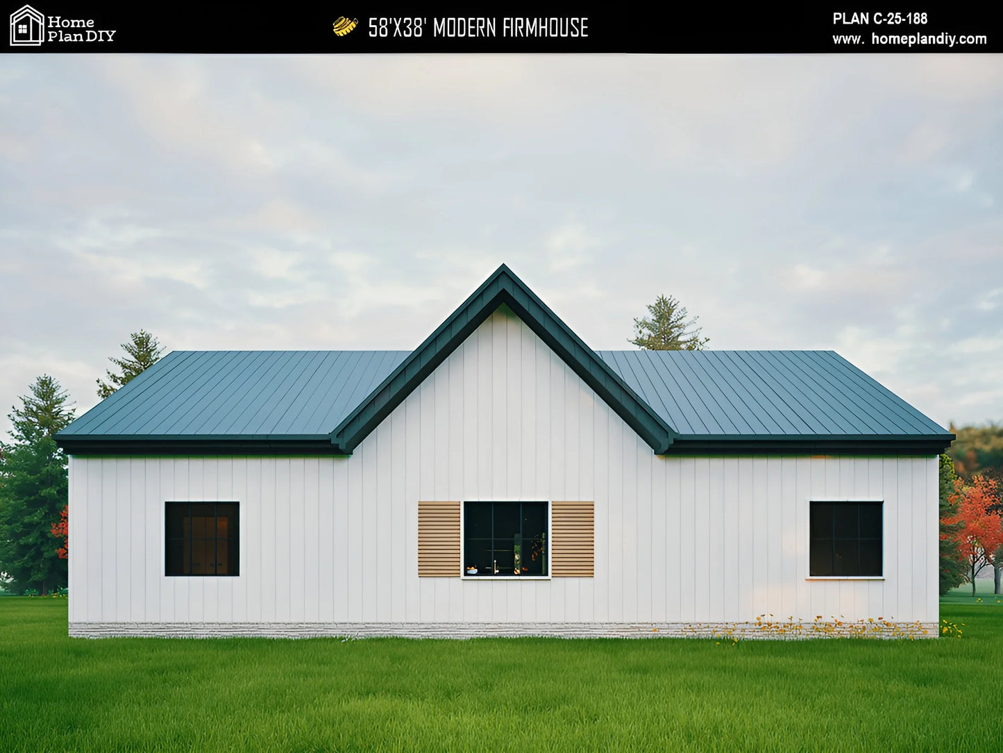 3 bedroom 2 bathroom barndominium floor plan with open-concept layout and slab foundation