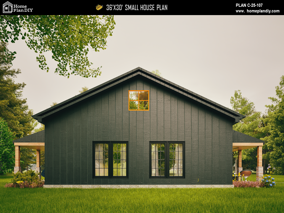 Tiny House Modern House 1000 SQFT Plan 25107