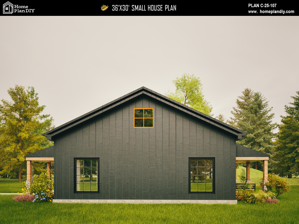 Tiny House Modern House 1000 SQFT Plan 25107