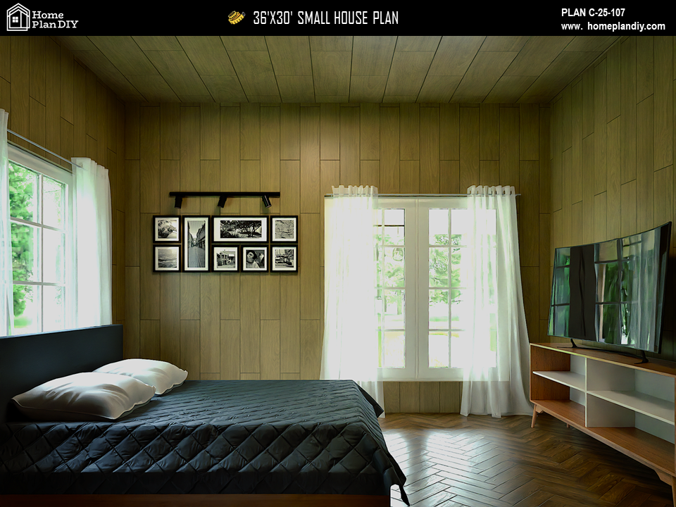 Tiny House Modern House 1000 SQFT Plan 25107