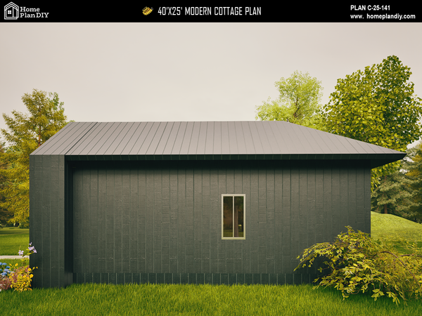 1000 square foot one-story cottage with open layout