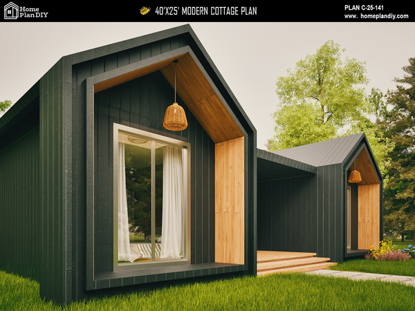 2 bedroom 3 bathroom modern tiny house floor plan