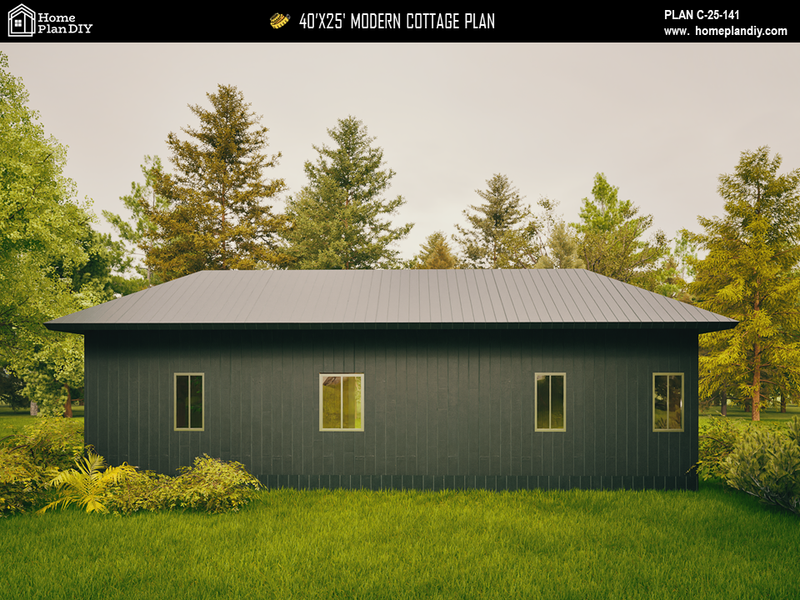 2 bedroom 3 bathroom modern tiny house floor plan