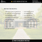 DIY printable small house plan with PDF and CAD files