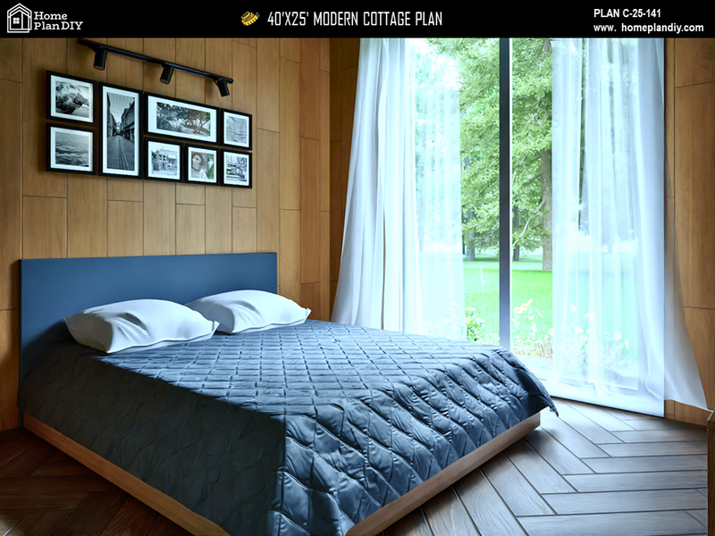 1000 square foot one-story cottage with open layout