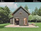 23x42 Modern Tiny House Plan Front View – Small Cabin Blueprint with Loft and Porch