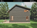 23x42 Modern Tiny House Plan Front View – Small Cabin Blueprint with Loft and Porch