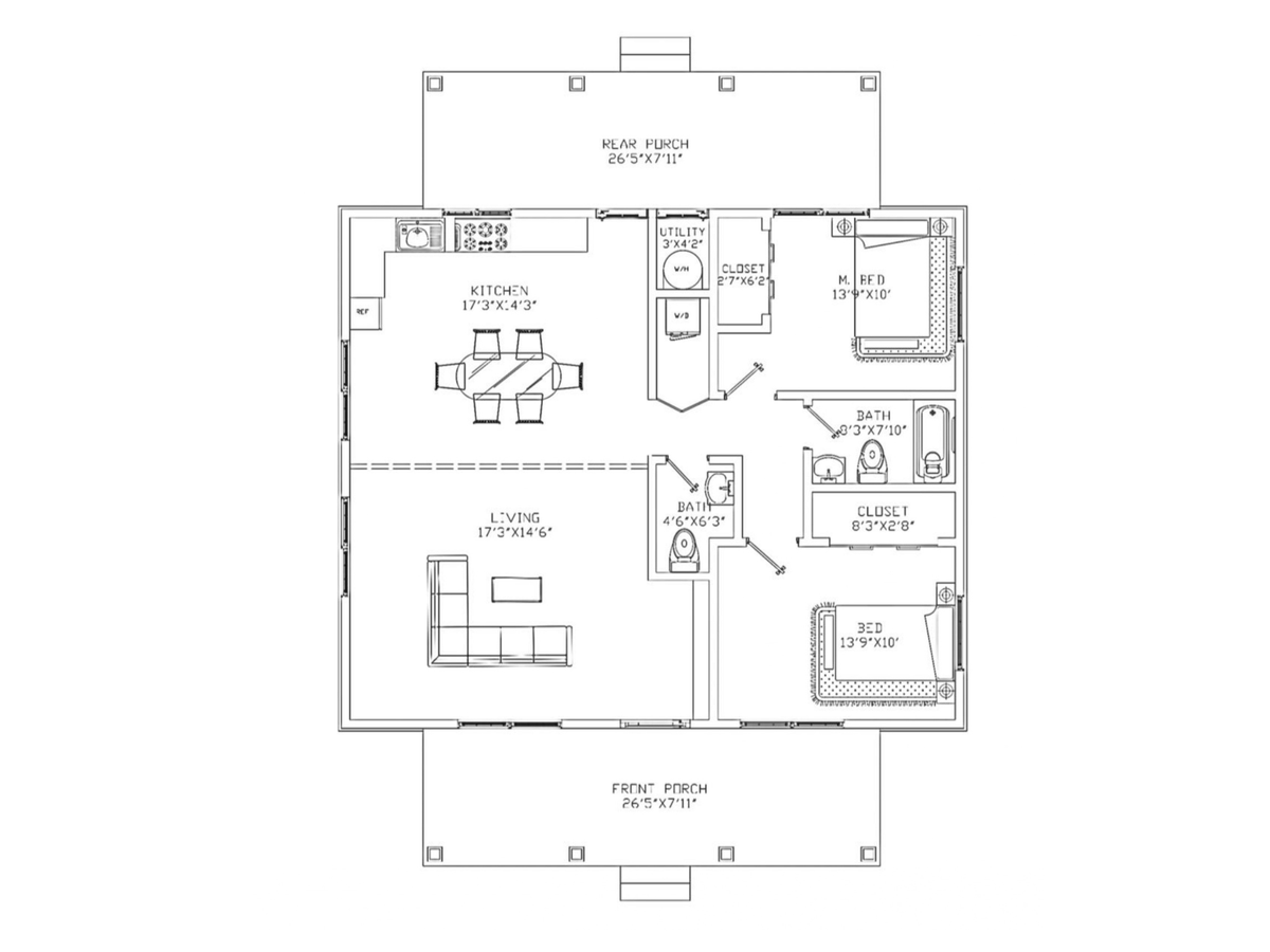 Ground Floor Plan for Plan C-25-107