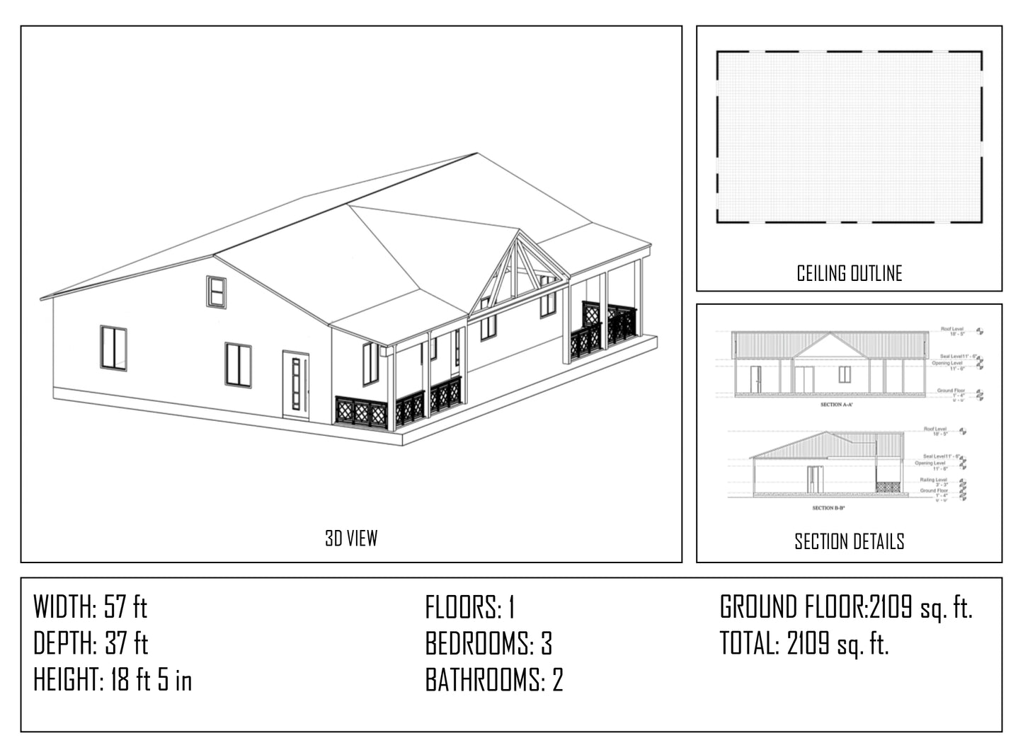 3 bedroom 2 bathroom barndominium floor plan with loft