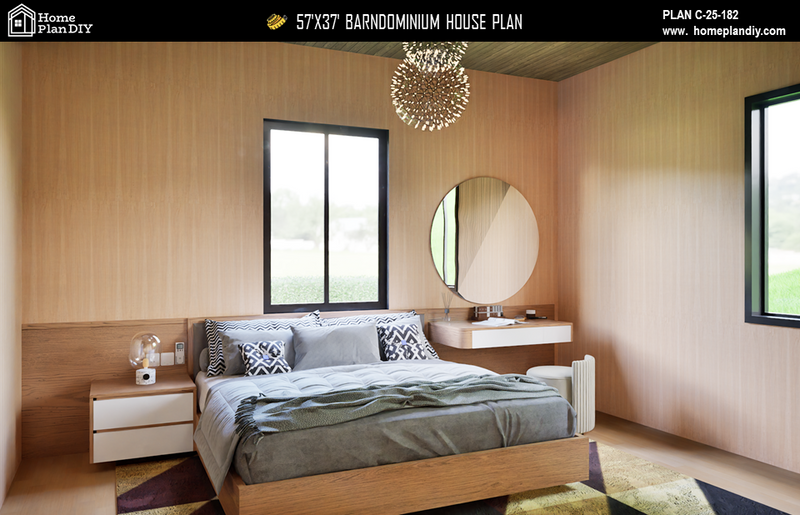 3 bedroom 2 bathroom barndominium floor plan with loft