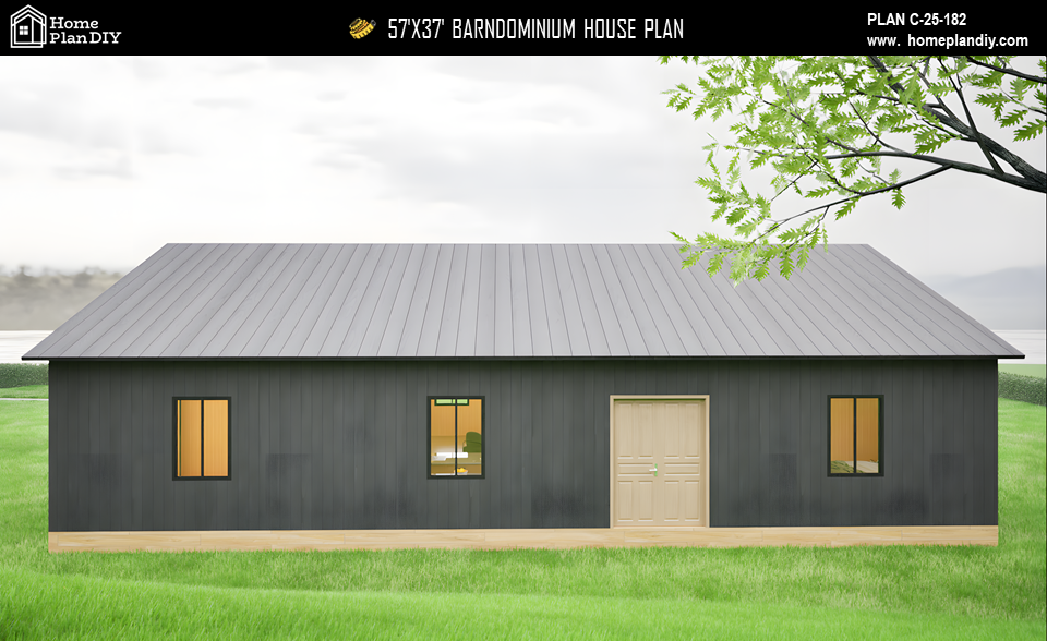 3 bedroom 2 bathroom barndominium floor plan with loft
