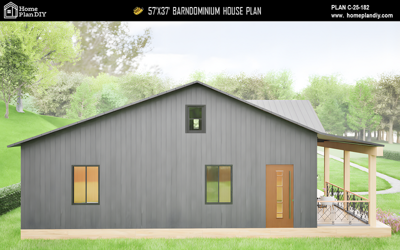 3 bedroom 2 bathroom barndominium floor plan with loft