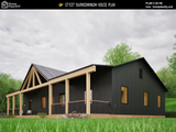 3 bedroom 2 bathroom barndominium floor plan with loft