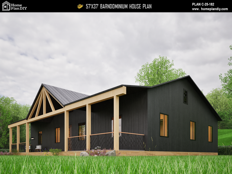 3 bedroom 2 bathroom barndominium floor plan with loft