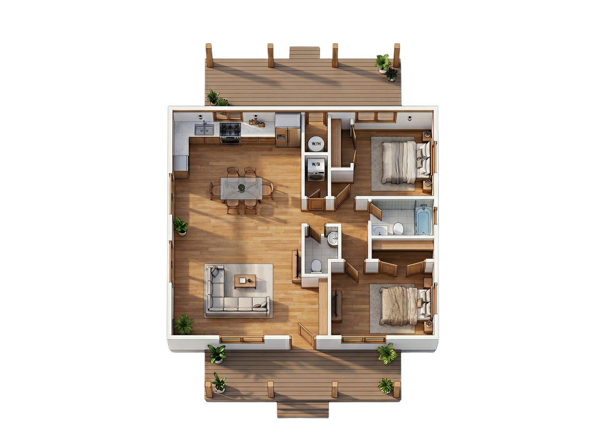 3D Floor Plan for Plan C-25-107