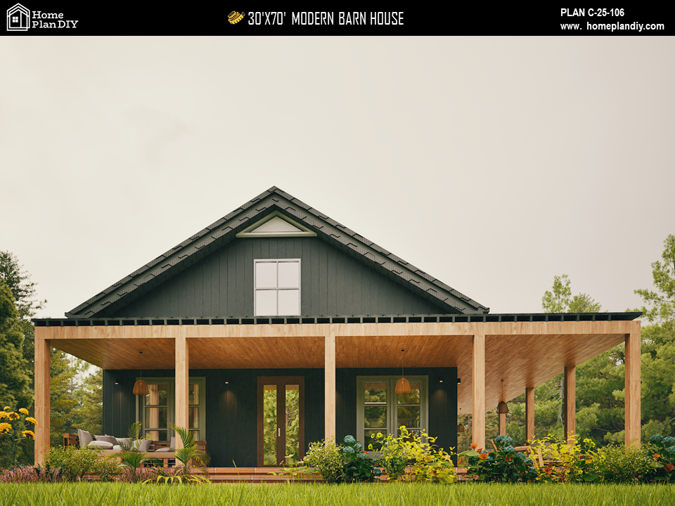 Modern Barndominium House Plan 25106