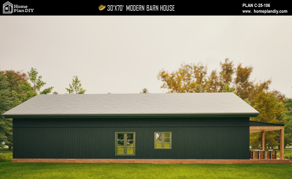 Modern Barndominium House Plan 25106