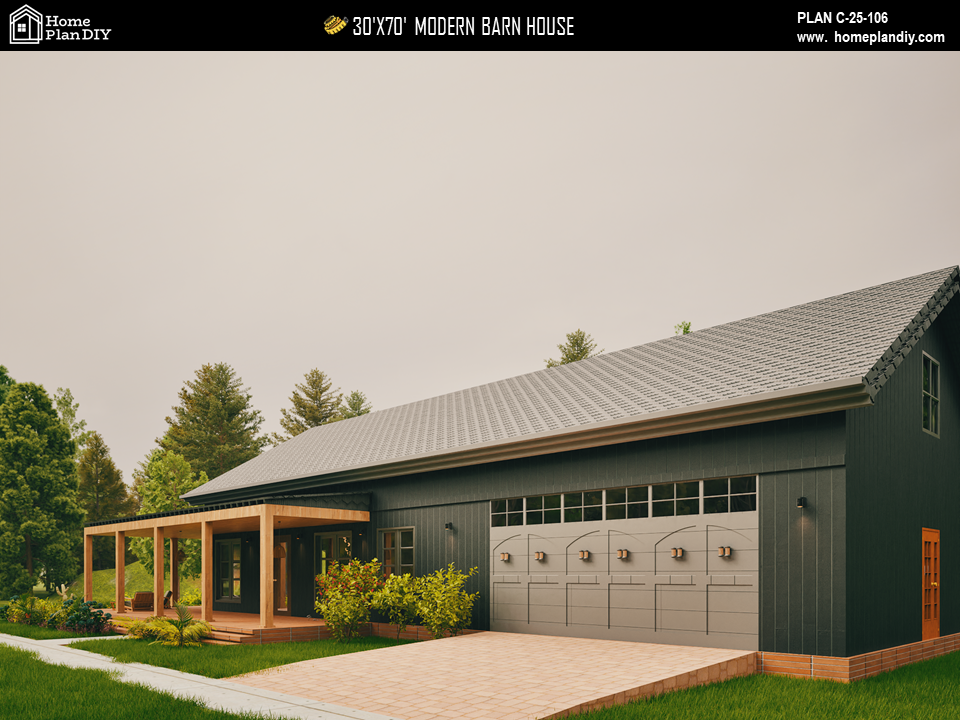 Modern Barndominium House Plan 25106