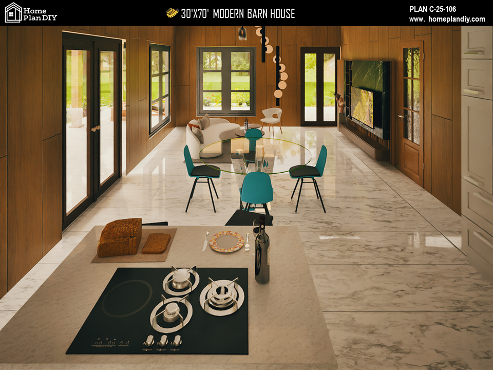 Modern Barndominium House Plan 25106