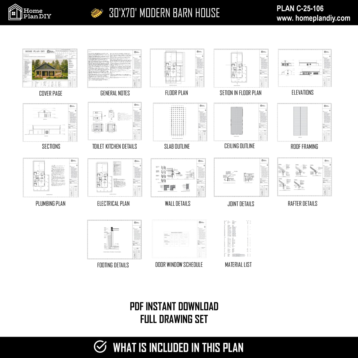 Modern Barndominium House Plan 25106