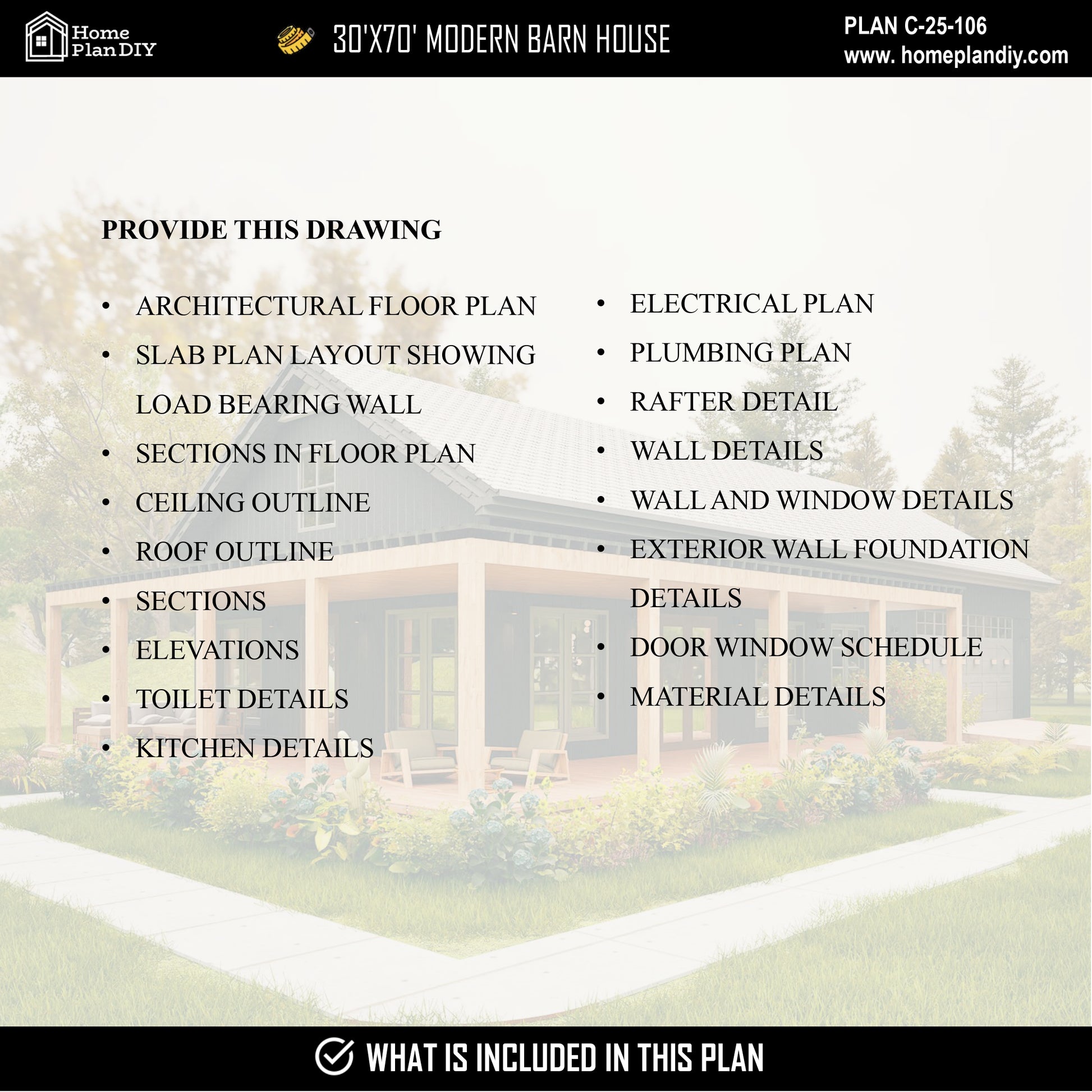 Modern Barndominium House Plan 25106