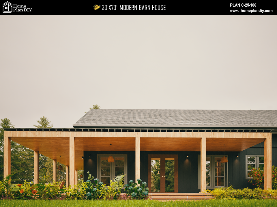 Modern Barndominium House Plan 25106