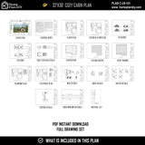 2 bedroom 2 bathroom cozy cabin house plan with porch