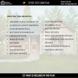 2 bedroom 2 bathroom cozy cabin house plan with porch