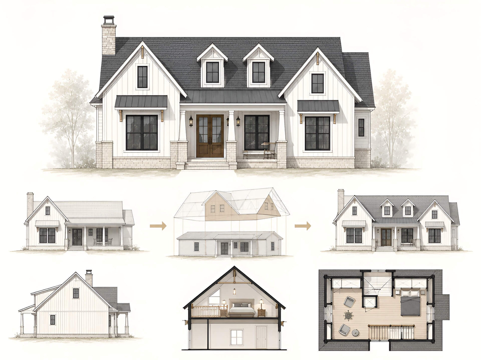 Custom plan add-on: loft or 1.5 story