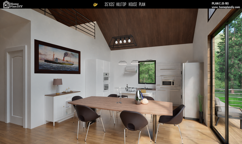 4 bedroom 3 bathroom modern hilltop house plan with basement and loft