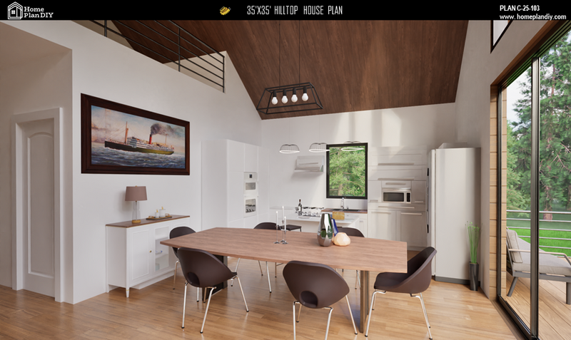 4 bedroom 3 bathroom modern hilltop house plan with basement and loft