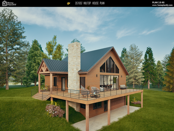 4 bedroom 3 bathroom modern hilltop house plan with basement and loft