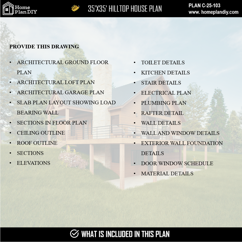 4 bedroom 3 bathroom modern hilltop house plan with basement and loft
