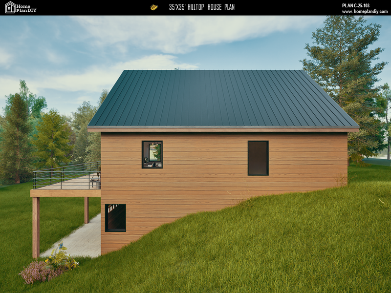 4 bedroom 3 bathroom modern hilltop house plan with basement and loft