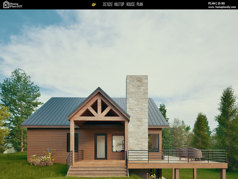 4 bedroom 3 bathroom modern hilltop house plan with basement and loft