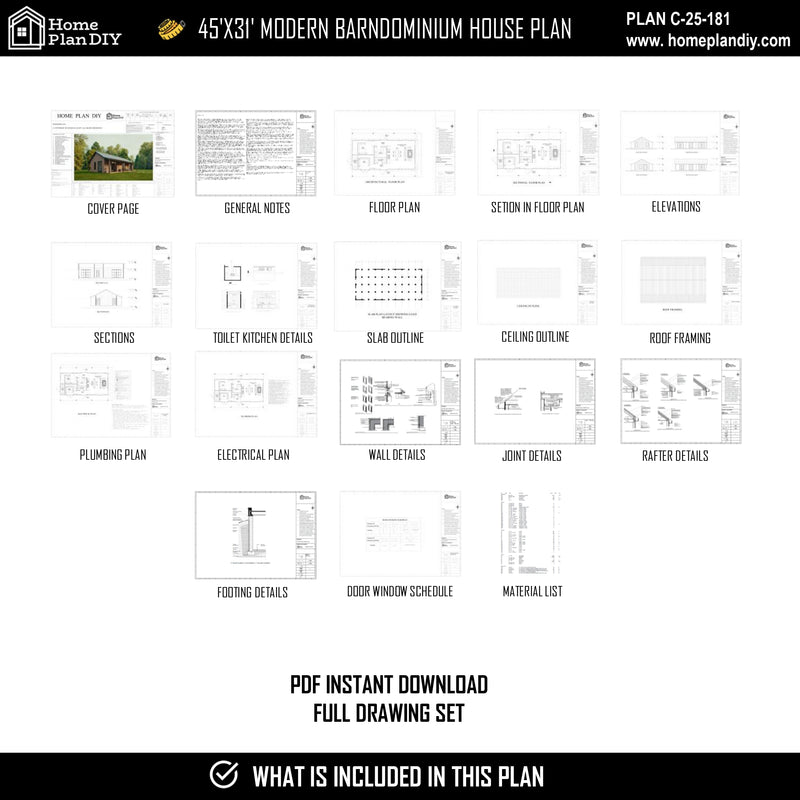 2 bedroom 2 bathroom modern barndominium house plan