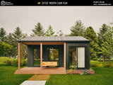 2 bedroom 1 bathroom modern cabin floor plan with loft