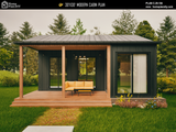 2 bedroom 1 bathroom modern cabin floor plan with loft