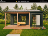 2 bedroom 1 bathroom modern cabin floor plan with loft