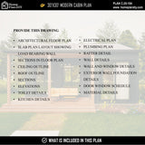 2 bedroom 1 bathroom modern cabin floor plan with loft