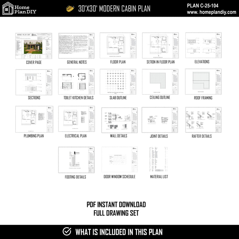2 bedroom 1 bathroom modern cabin floor plan with loft