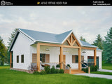 Front elevation of 1 bed modern cottage with garage