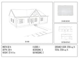 3 bedroom 2 bathroom barndominium floor plan with open-concept layout and slab foundation
