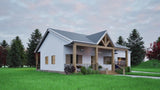 Front elevation of 1 bed modern cottage with garage