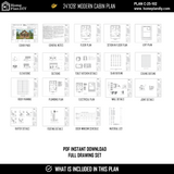 2 bedroom 1 bathroom modern cabin plan with loft and deck