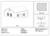 Tiny House Modern House 1000 SQFT Plan 25107